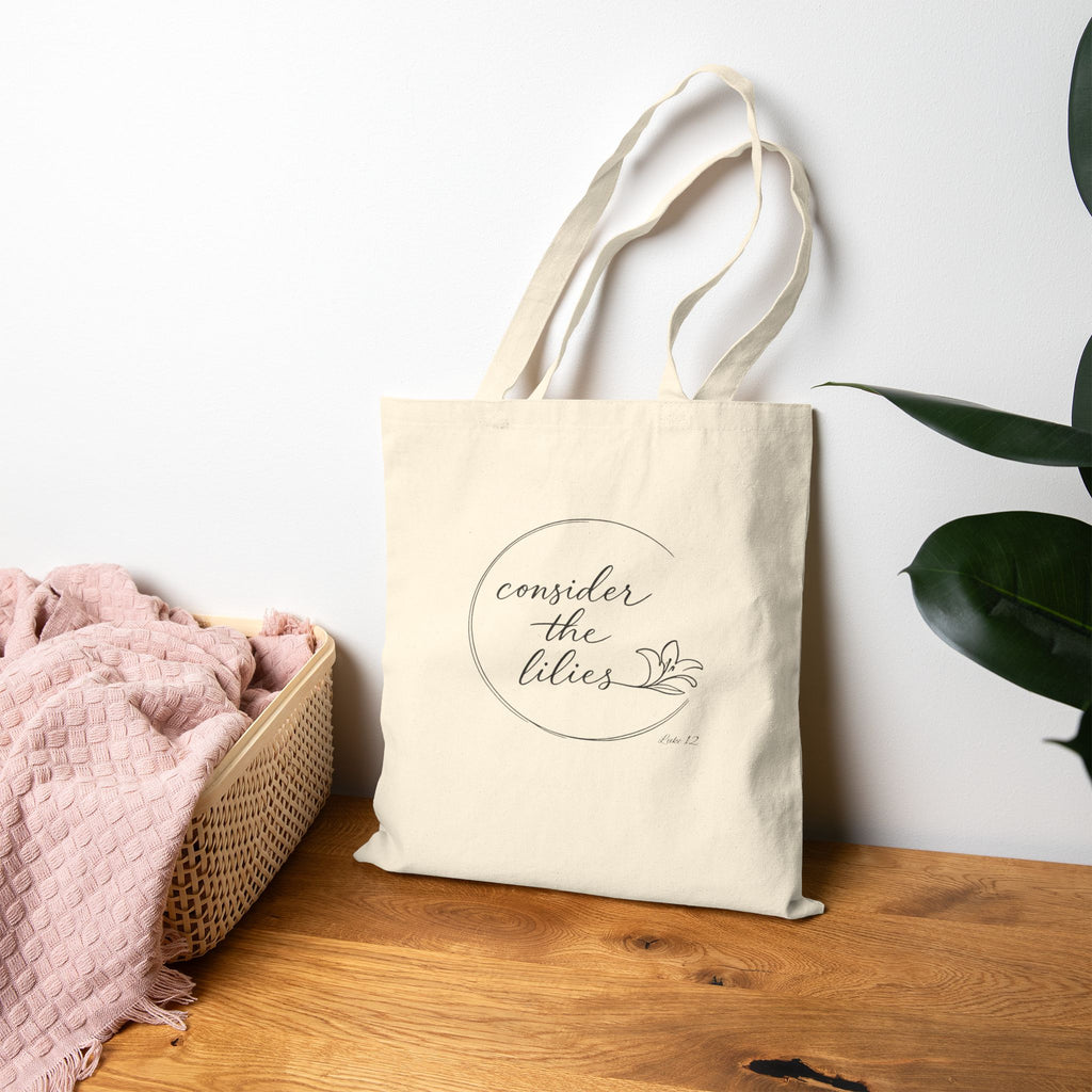 Consider the Lilies - Cotton Canvas Tote Bag