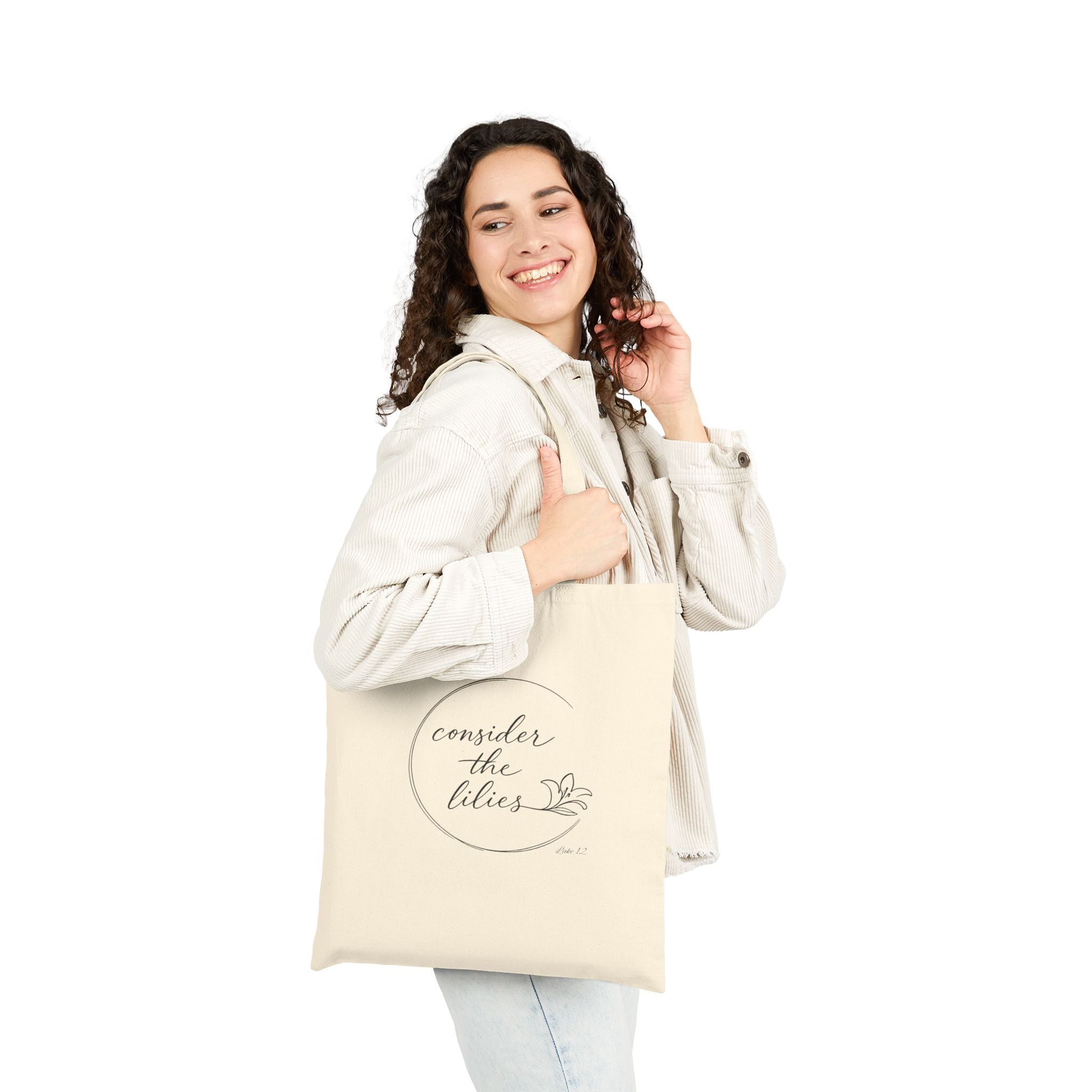 Consider the Lilies - Cotton Canvas Tote Bag