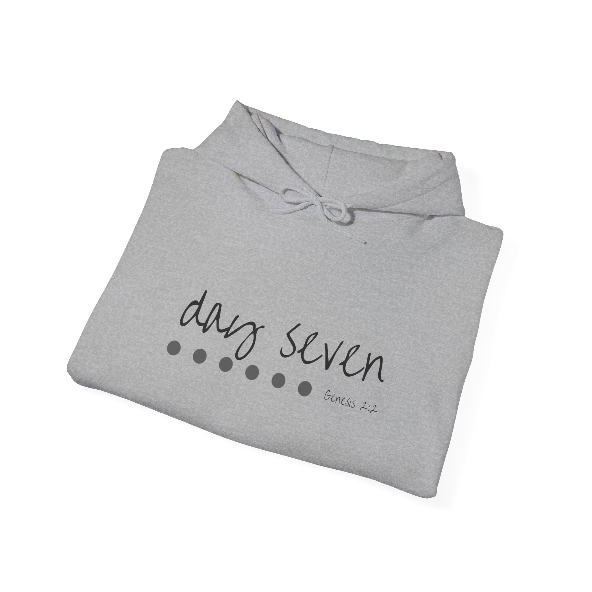 Day Seven Hoodie — Minimal Script Countdown Graphic Sweatshirt